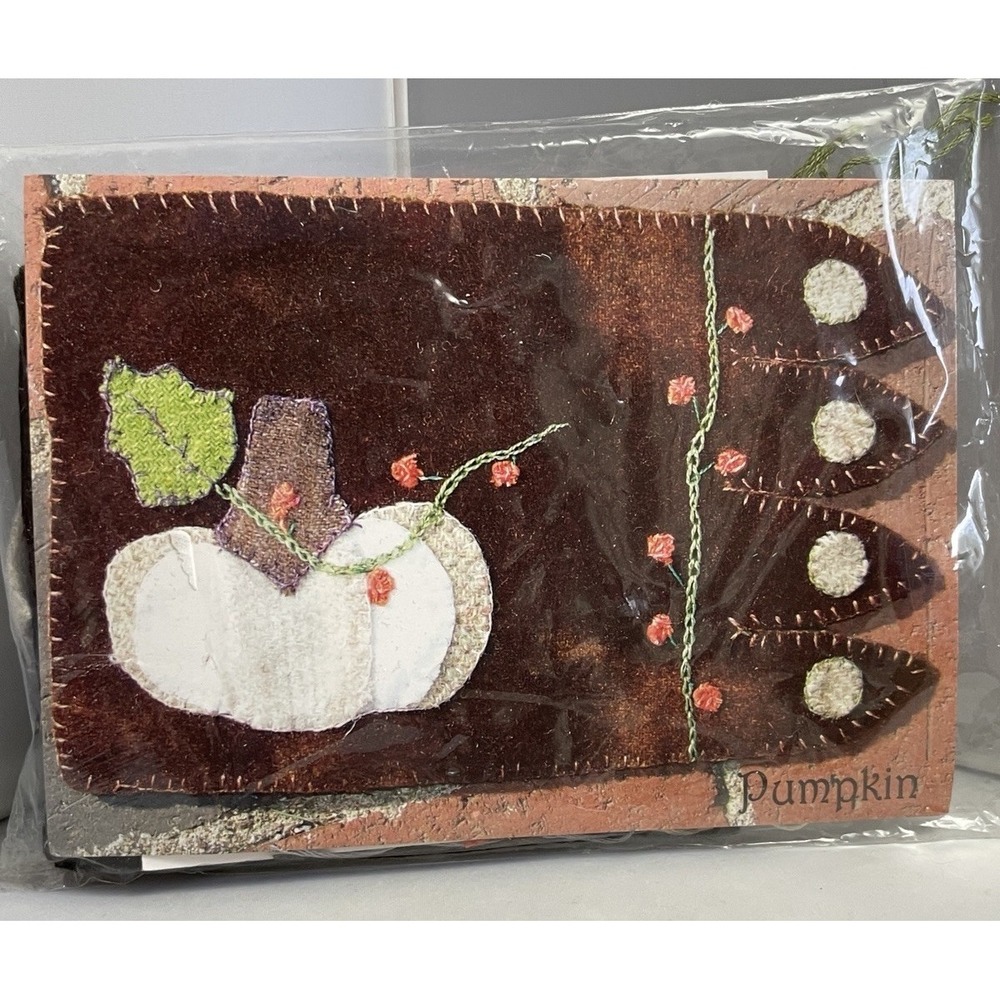 Mug Rug Craft Kit Pumpkins And Pickets Fall Autumn Craft Embroidery Appliqué Kit